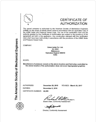 ASME Certificate